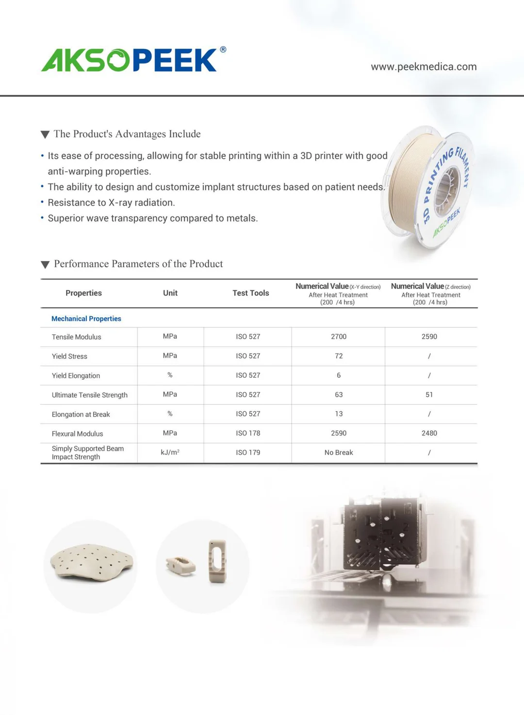 AKSOPEEK Medical Implant-Grade PEEK Material