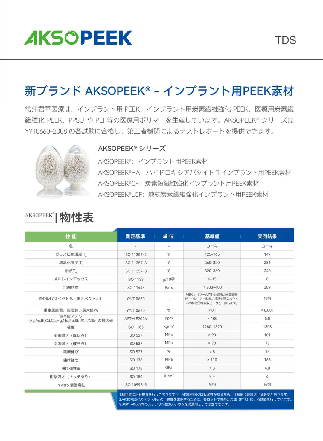 AKSOPEEK 医療用インプラントグレードPEEK素材