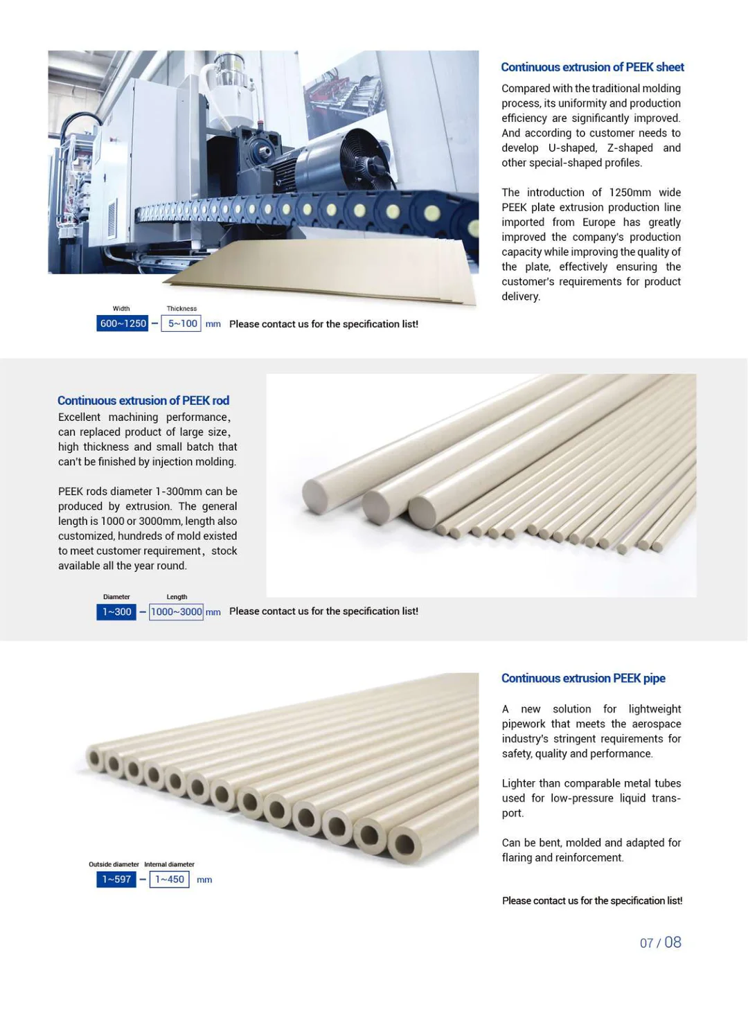 PEEK is used in textile printing and dyeing machinery industry